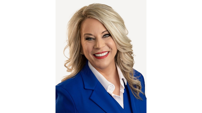 a person in a blue suit