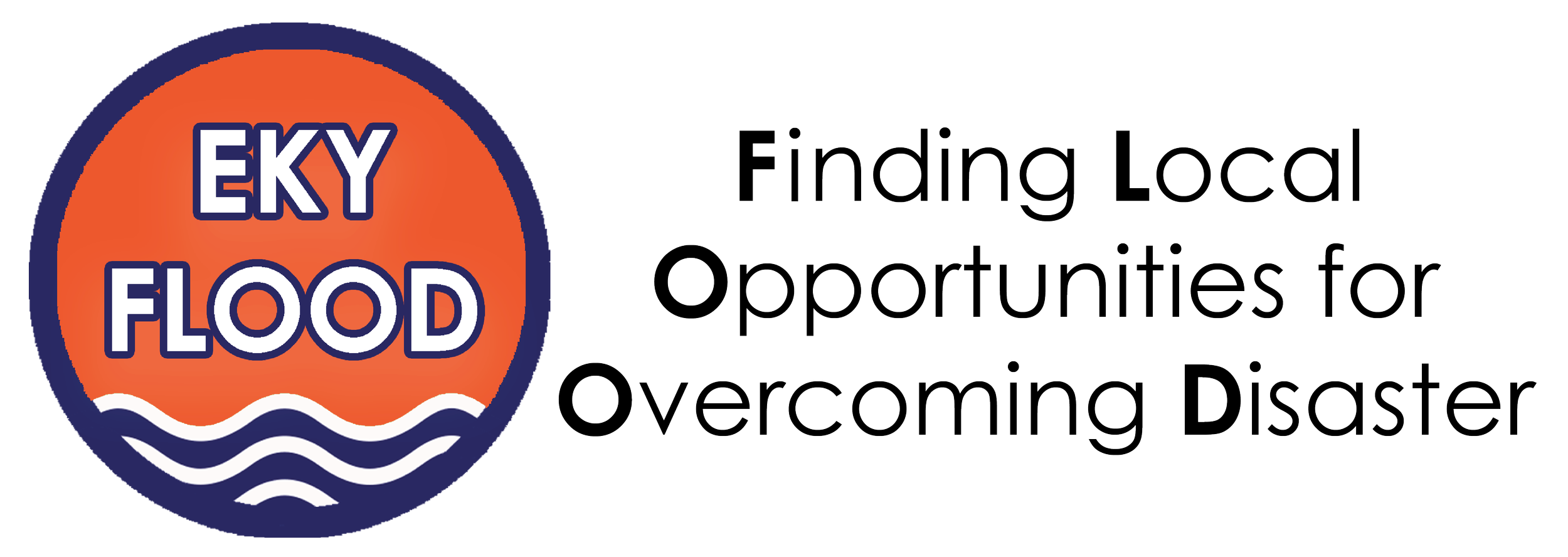 a blue and orange circle with text