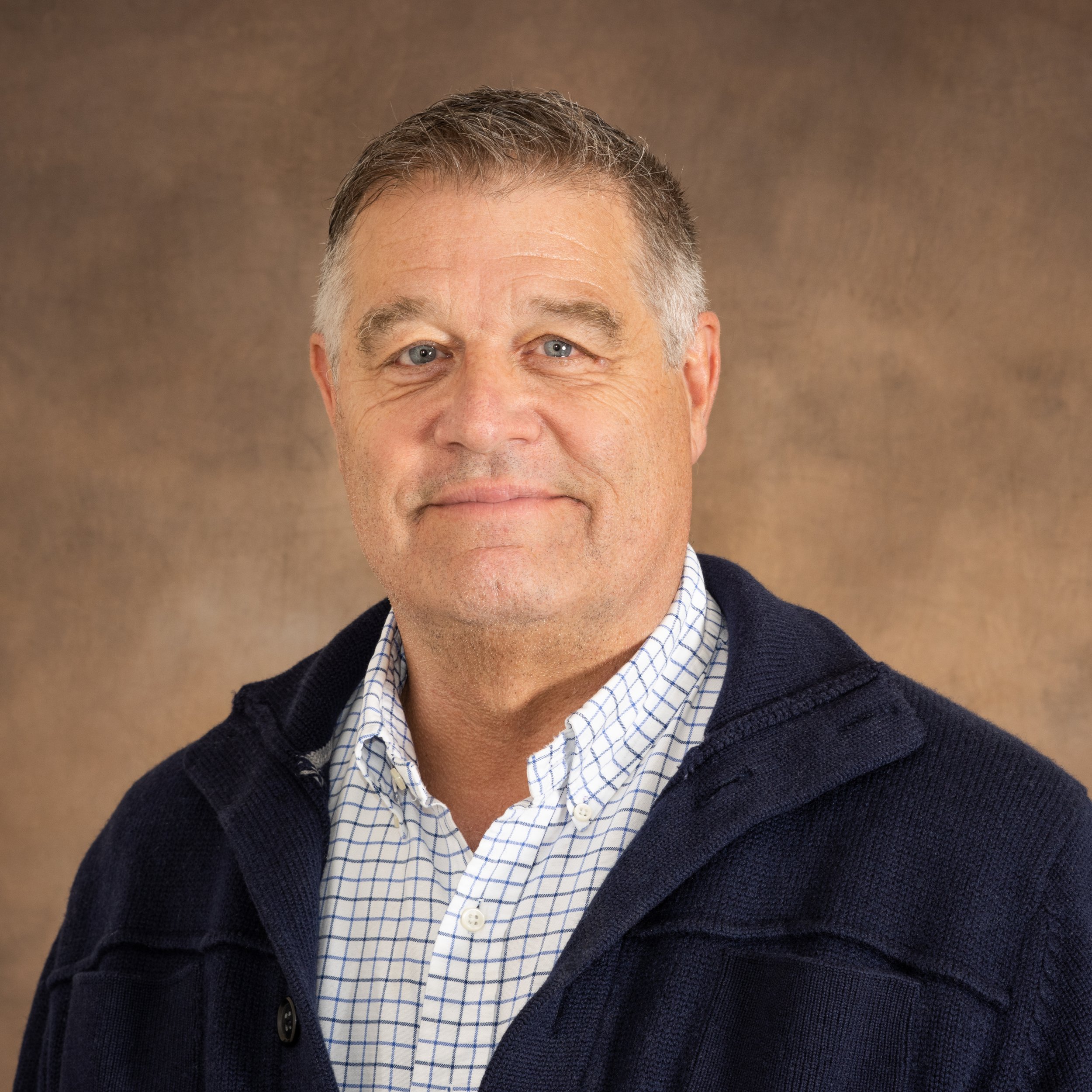 a person in a blue sweater