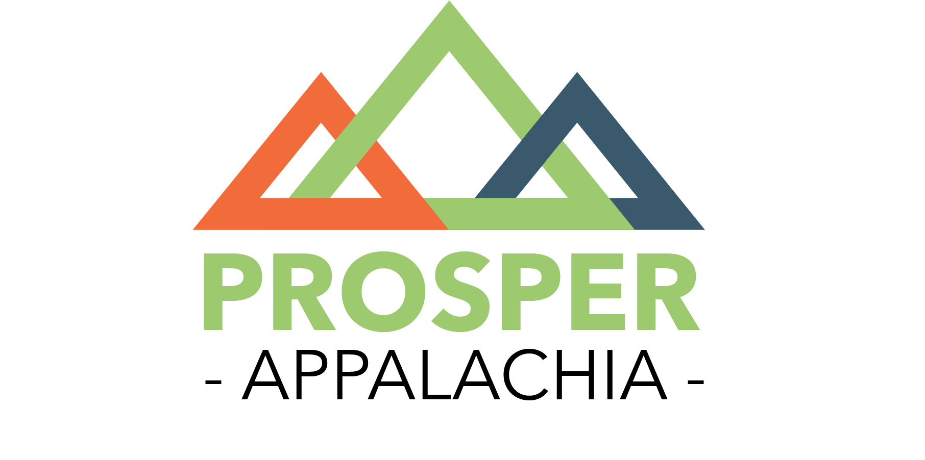 a logo with triangles and text