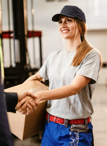 EKCEP person delivering a package